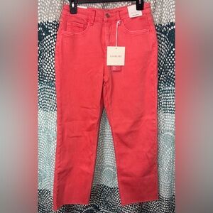 Lovervet Women's Straight Leg Jeans - Coral in color